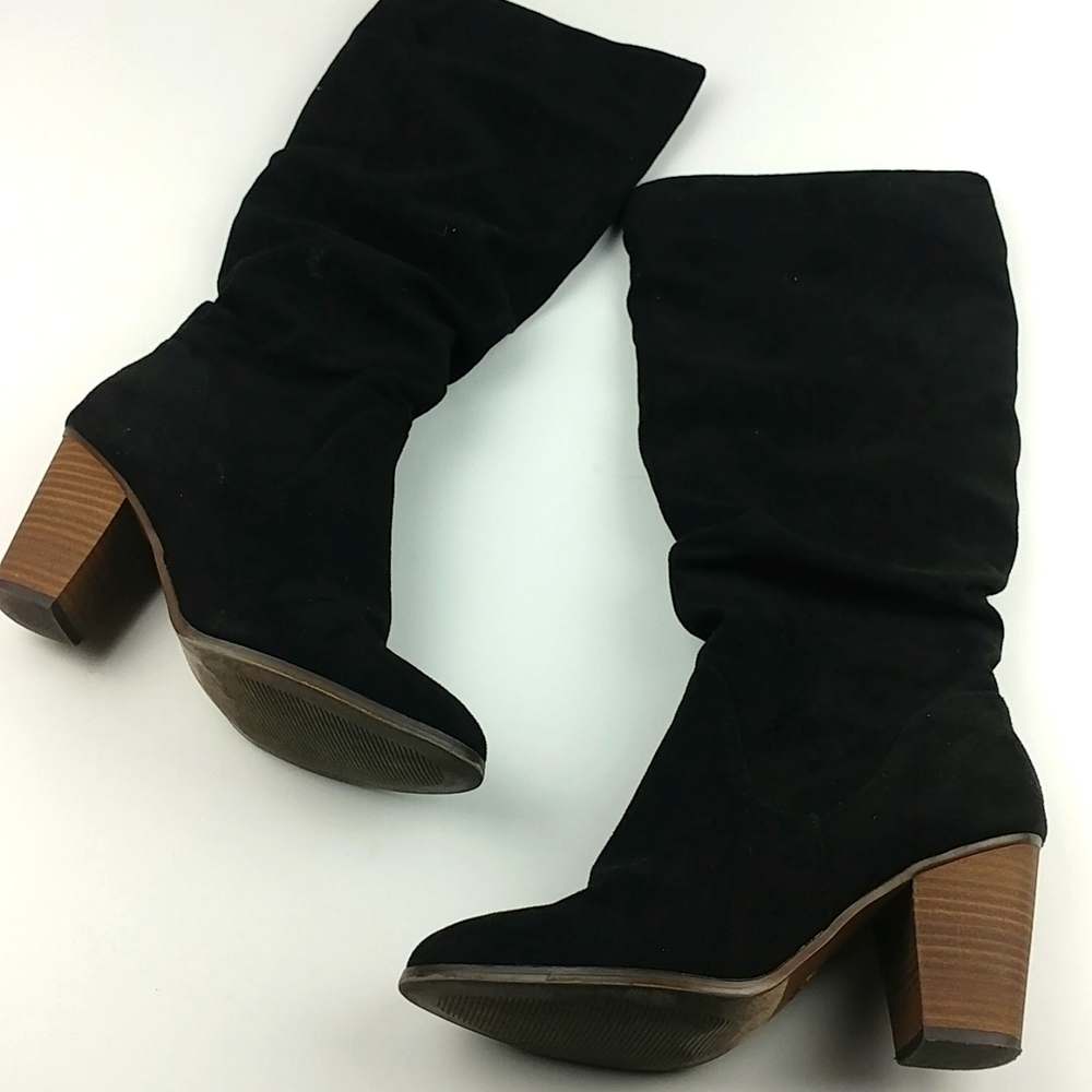 MERONA Women's Black Suede Knee High Boots